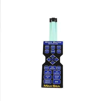 Καλή τιμή. DC 12V Διορισμός τάσης Flat Membrane Switch με εξατομικευμένο σχεδιασμό και αντίσταση επαφής 100mΩ σε απευθείας σύνδεση